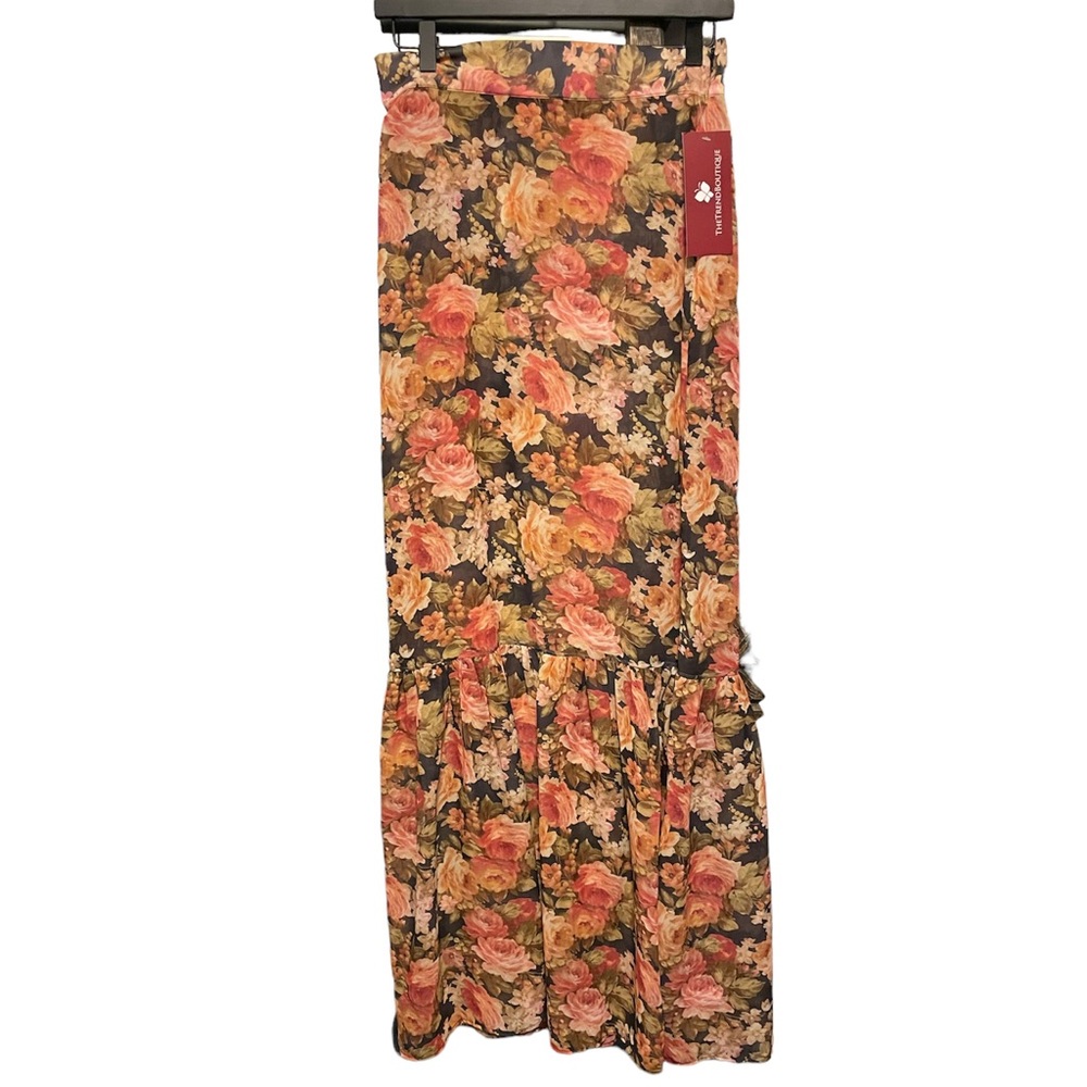For Love and Lemons Sheer Floral Maxi Skirt